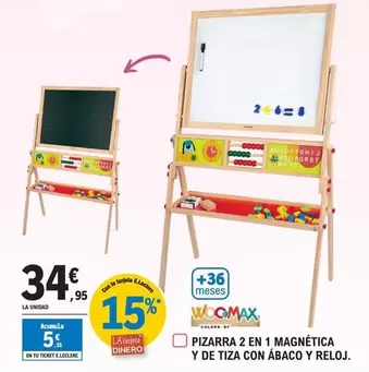 Oferta de Pizarra 2 En 1 Magnética Y De Tiza Con Abaco Y Reloj por 34,95€ en E.Leclerc