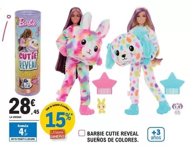 Oferta de Barbie - Cutie Reveal Sueños De Colores por 28,45€ en E.Leclerc