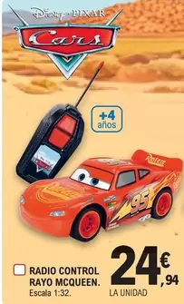 Oferta de Disney - Radio Control Rayo Mcqueen por 24,94€ en E.Leclerc