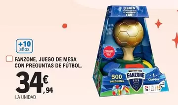 Oferta de Fanzone - Juego De Mesa Con Preguntas De Fútbol por 34,94€ en E.Leclerc