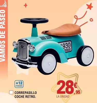 Oferta de Correpasillo Coche Retro por 28,95€ en E.Leclerc