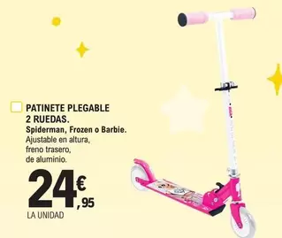 Oferta de Patinete Plegable 2 Ruedas por 24,95€ en E.Leclerc