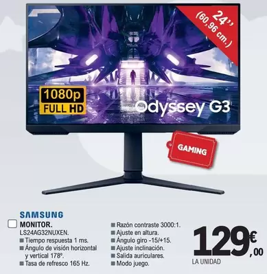 Oferta de Samsung - Monitor LS24AG32NUXEN por 129€ en E.Leclerc