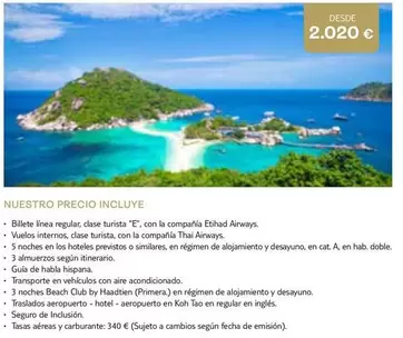 Oferta de Thai - Nuestro Precio Incluye por 2020€ en Tui Travel PLC