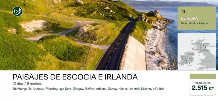 Oferta de Lago - viajes a Irlanda por 2515€ en Tui Travel PLC