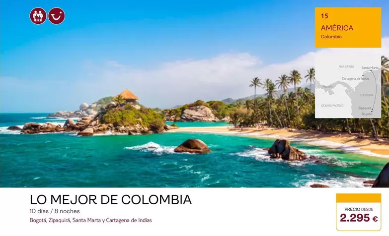 Oferta de Lo Mejor De Colombia por 2295€ en Tui Travel PLC