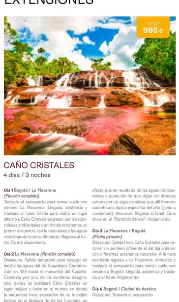 Oferta de MACARENA - Caño Cristales por 995€ en Tui Travel PLC