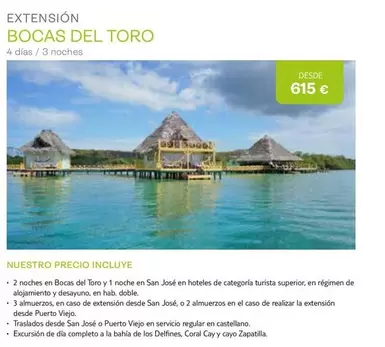 Oferta de Bocas Del Toro por 615€ en Tui Travel PLC