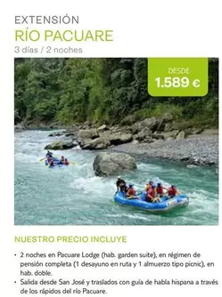 Oferta de Garden - Extension Rio Pacuare por 1589€ en Tui Travel PLC