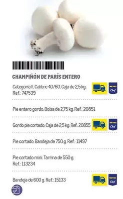 Oferta de Chef - Champinon De Paris Entero en Makro