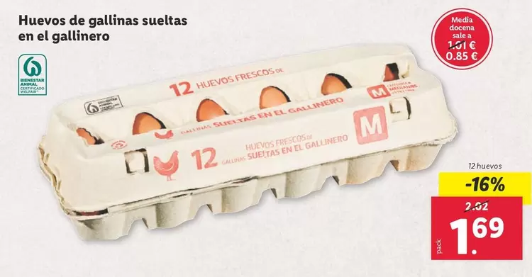 Oferta de Huevos De Gallina Sueltas En El Gallinero por 1,69€ en Lidl