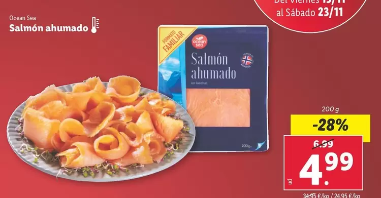 Oferta de Ocean sea - Salmon Ahumado por 4,99€ en Lidl