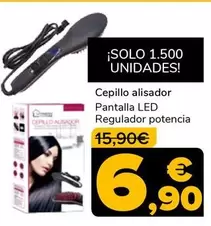 Oferta de Cepillo Alisador Pantalla Led Regulador Potencia por 6,9€ en Supeco