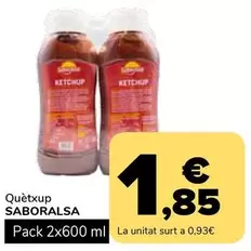 Oferta de Saboralsa - Quetxup por 1,85€ en Supeco