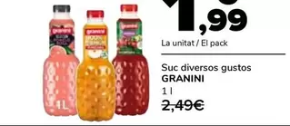 Oferta de Granini - Suc Diversos Gustos por 1,99€ en Supeco