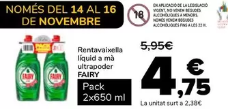 Oferta de Fairy - Rentavaixella Liquid A Ma Ultrapoder por 4,75€ en Supeco