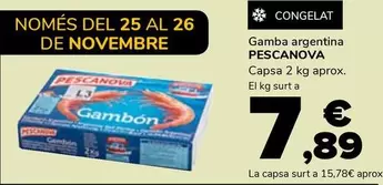 Oferta de Pescanova - Gamba Argentina por 7,89€ en Supeco