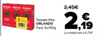 Oferta de Orlando - Tomate Frito por 2,19€ en Supeco