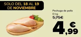 Oferta de Pechuga De Pollo por 4,99€ en Supeco