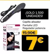 Oferta de Cepillo Alisador Pantalla LED Regulador Potencia por 7€ en Supeco