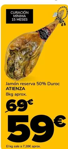 Oferta de Atienza - Jamón Reserva 50% Duroc por 59€ en Supeco