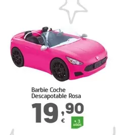 Oferta de Barbie - Coche Descapotable Rosa por 19,9€ en HiperDino