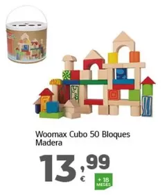 Oferta de Woomax - Cubo 50 Bloques Madera por 13,99€ en HiperDino