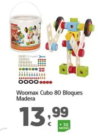 Oferta de Woomax - Cubo 80 Bloques Madera por 13,99€ en HiperDino