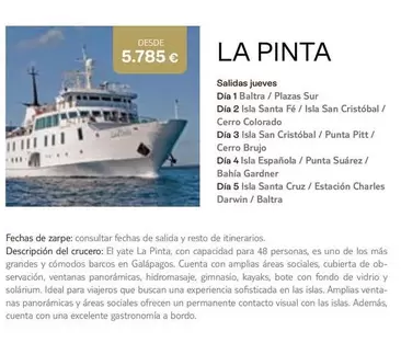 Oferta de Ideal - La Pinta por 5785€ en Tui Travel PLC