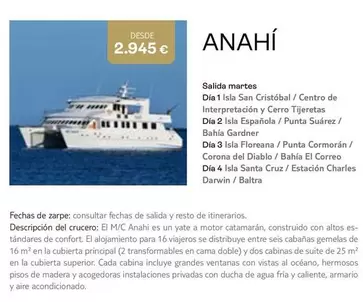 Oferta de Anahi por 2945€ en Tui Travel PLC