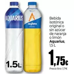 Oferta de Aquarius - Bebida Isotónica Original O Sin Azucar De Naranja O Limon por 1,75€ en Unide Market