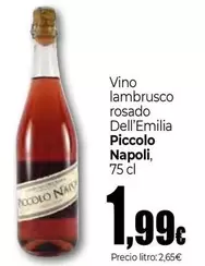 Oferta de  Piccolo Napoli - Vino Lambrusco Rosado Dell'Emilia por 1,99€ en Unide Market