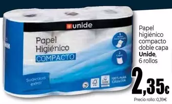 Oferta de Unide - Papel Higienico Compacto Doble Capa por 2,35€ en Unide Market