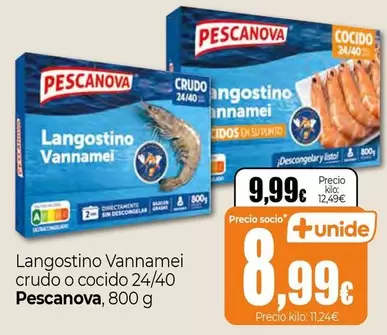 Oferta de Pescanova - Langostino Vannamei Crudo O Cocido por 9,99€ en Unide Market