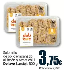 Oferta de Deliave - Solomillo De Pollo Empanado Al Limon O Sweet Chilli por 3,75€ en Unide Supermercados