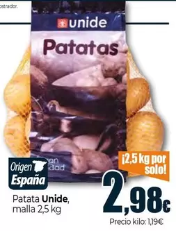 Oferta de Unide - Patata por 2,98€ en Unide Supermercados