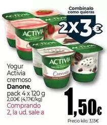 Oferta de Danone - Yogur Activia Cremoso por 1,5€ en Unide Supermercados