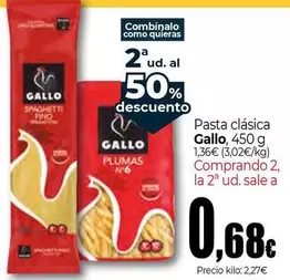 Oferta de Gallo - Pasta Clasica por 1,36€ en Unide Supermercados