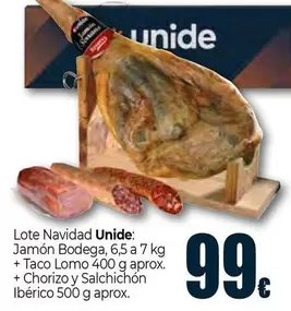 Oferta de Unide - Lote Navidad Jamon Bodega por 99€ en Unide Market