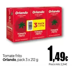 Oferta de Orlando - Tomate Frito por 1,49€ en Unide Market