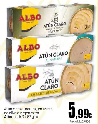 Oferta de Albo - Atún Claro Al Natural por 5,99€ en Unide Market