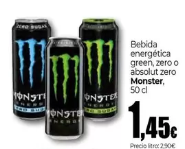 Oferta de Monster - Bebida Energética Green, Zero O Absolut Zero por 1,45€ en Unide Market