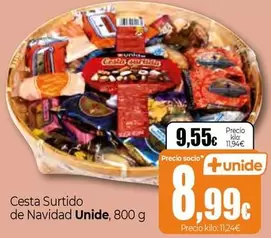 Oferta de Unide - Cesta Surtido De Navidad por 9,55€ en Unide Market