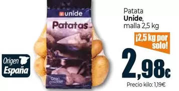 Oferta de Unide - Patata por 2,98€ en Unide Market