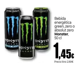 Oferta de Monster - Bebida Energética Green, Zero O Absolut Zero por 1,45€ en Unide Market