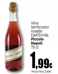 Oferta de Piccolo Napoli - Vino Lambrusco Rosado Dell'Emilia Piccolo Napoli por 1,99€ en Unide Market