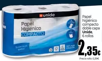 Oferta de Unide - Papel Higiénico Compacto Doble Capa  por 2,35€ en Unide Market