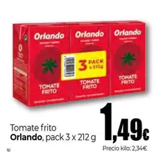 Oferta de Orlando - Tomate Frito por 1,49€ en UNIDE Alimentación