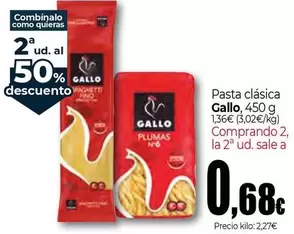 Oferta de Gallo - Pasta Clásica por 0,68€ en UNIDE Alimentación