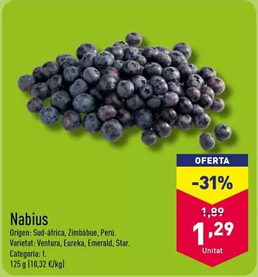 Oferta de Nabius por 1,29€ en ALDI